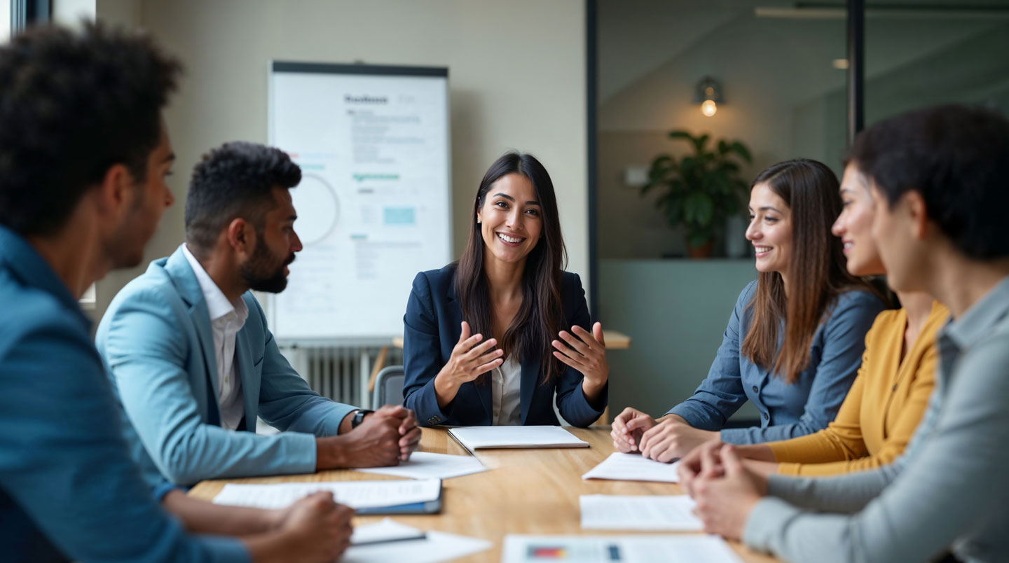 Session de préparation d'entretien dans bureau de recrutement avec consultant formant candidat français aux codes professionnels suisses